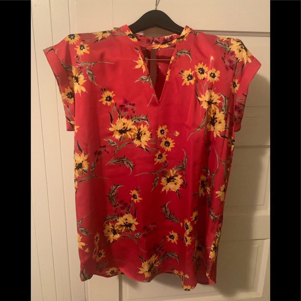 Floral satin choker neck gramercy tee